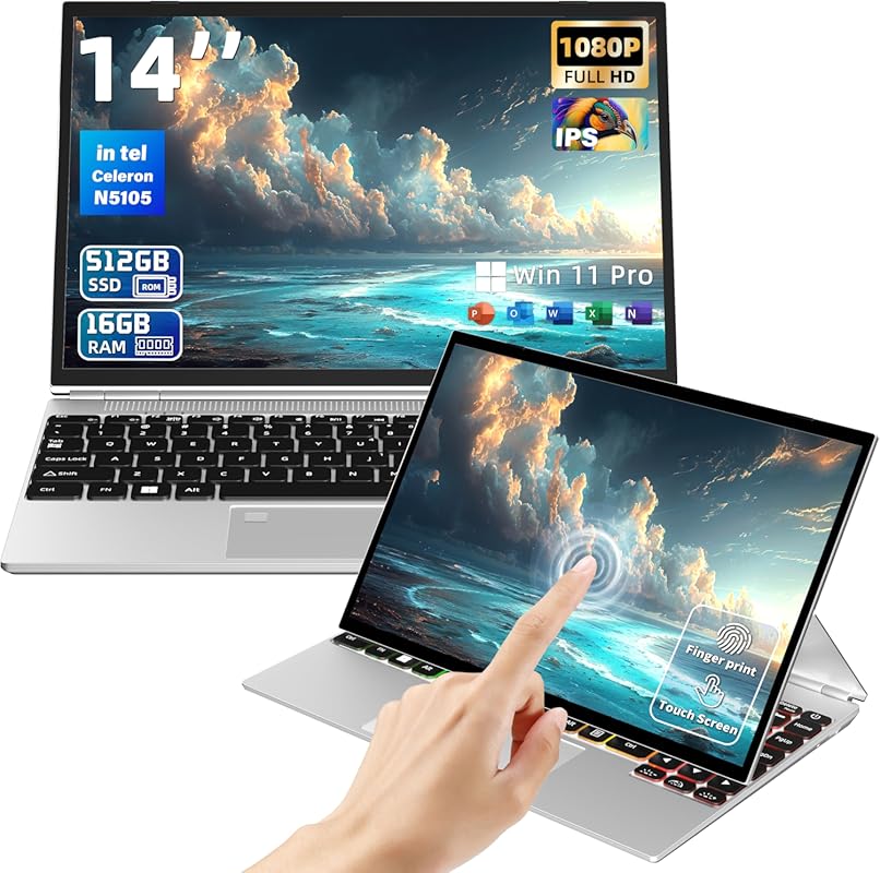 14-inch Full HD Touchscreen Laptop: Celeron N95, 16GB RAM, 512GB SSD,