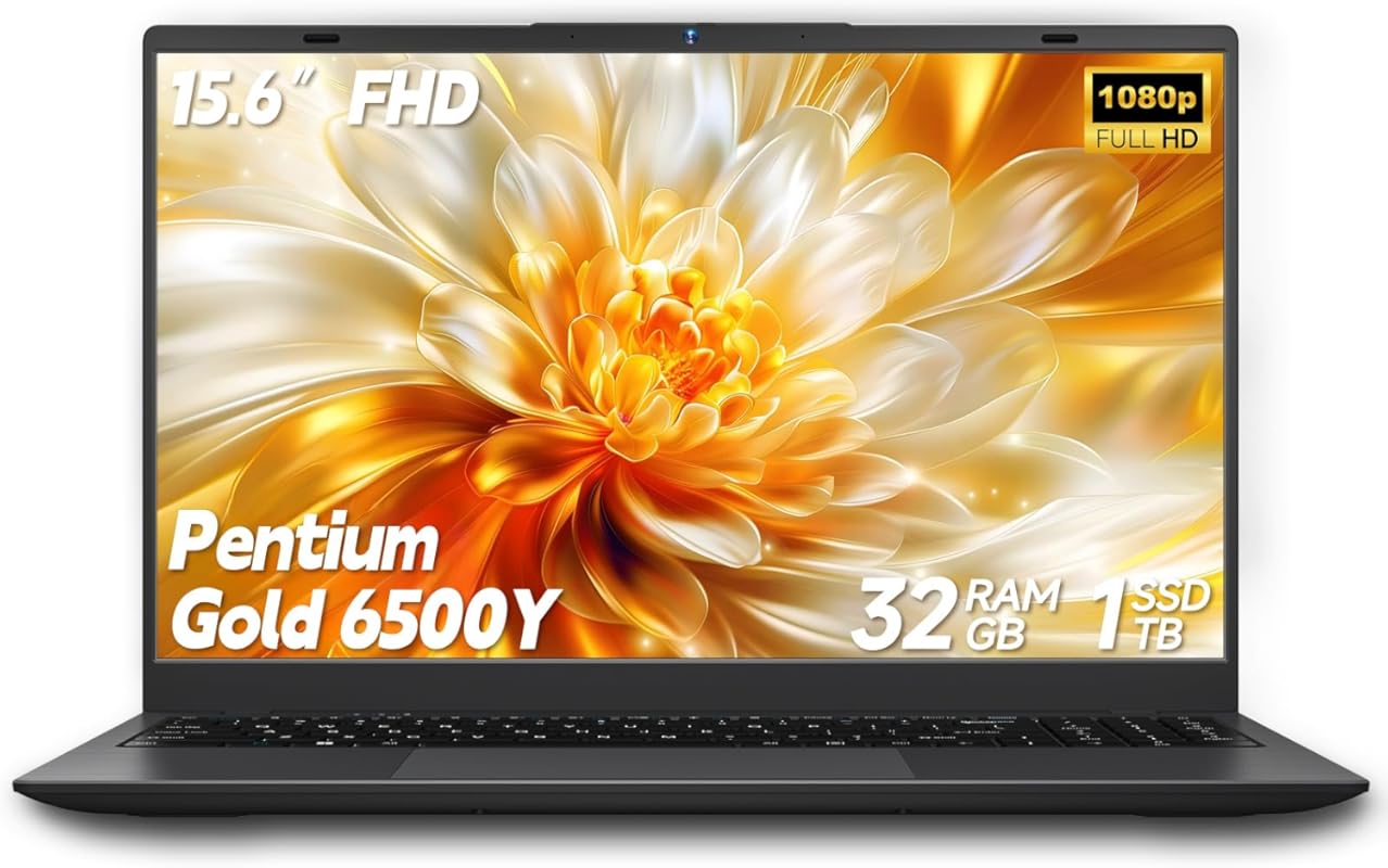 15.6-inch Laptop: Gold 6500Y Processor, 32GB RAM, 1TB SSD, 1080P FHD I