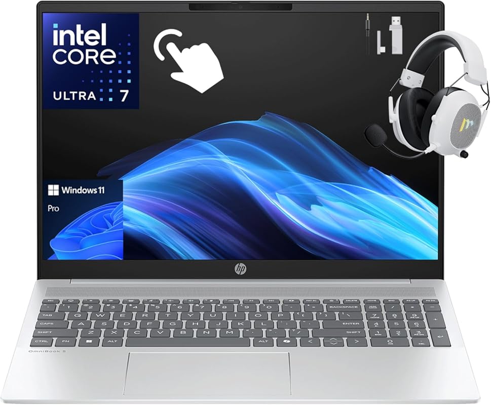 HP OmniBook 5 Laptop with Intel Core Ultra 7, 16GB RAM, 1TB SSD for Pr