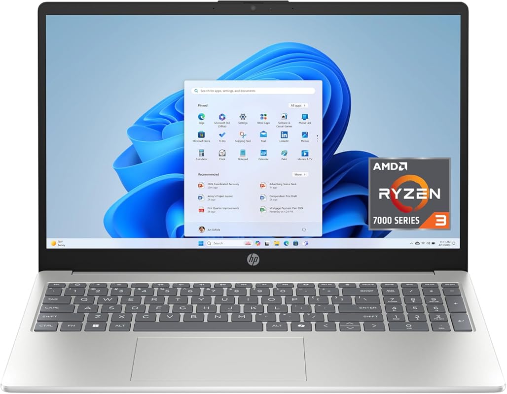 HP 15.6 inch Touchscreen Laptop for College: AMD Ryzen 3, 8GB RAM, 128