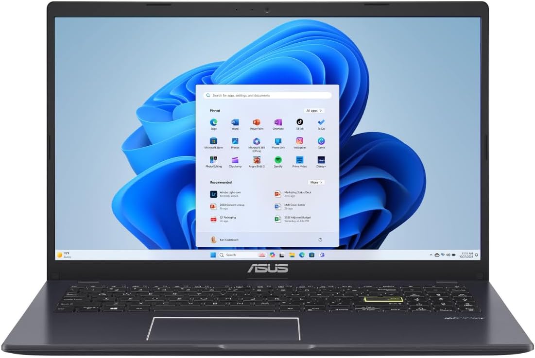 ASUS Vivobook Go 15.6" Laptop: Intel N4500 Dual-core, 4GB RAM, 128GB S