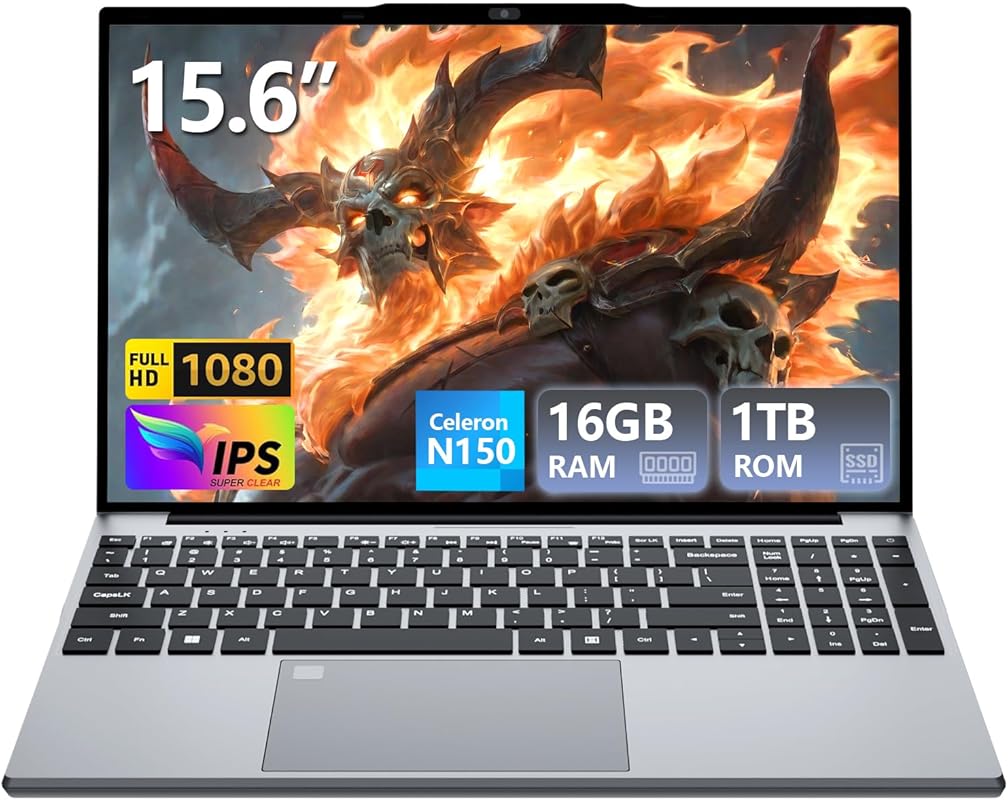 15.6" IPS Display Laptop: 16GB RAM, 1TB SSD, and Twin Lake N150 Proces